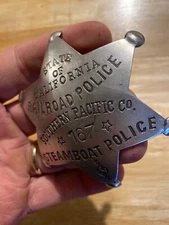 California Pinback Metal Epaulette Patina Southern Pacific Railroad Collector