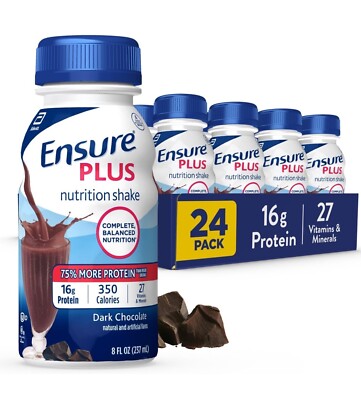 Ensure Plus Dark Chocolate Nutrition Shake, Meal Replacement Shake,8 fl.oz. 24pk