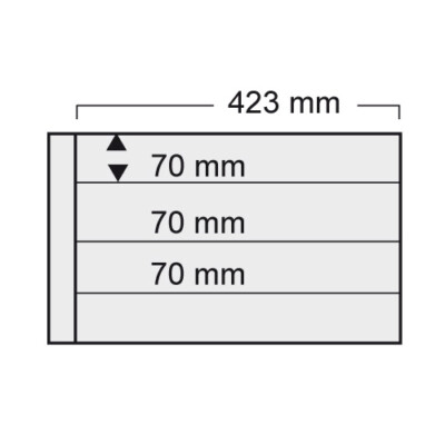 5 x SAFE 1024 Ergänzungsblatt 4 Teilung 423 x 70 mm für Album 1020 11 Ring