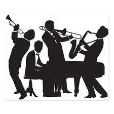 Great Gatsby Jazz Band Silhouette 1920 S Party Wall Decoration