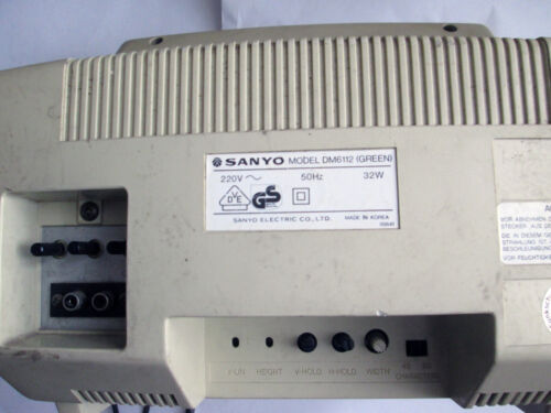 SANYO Monochrome CRT Monitor DM6112 AV Screen For Apple II IBM PS/2 ATARI PC XT - Bild 4 von 6