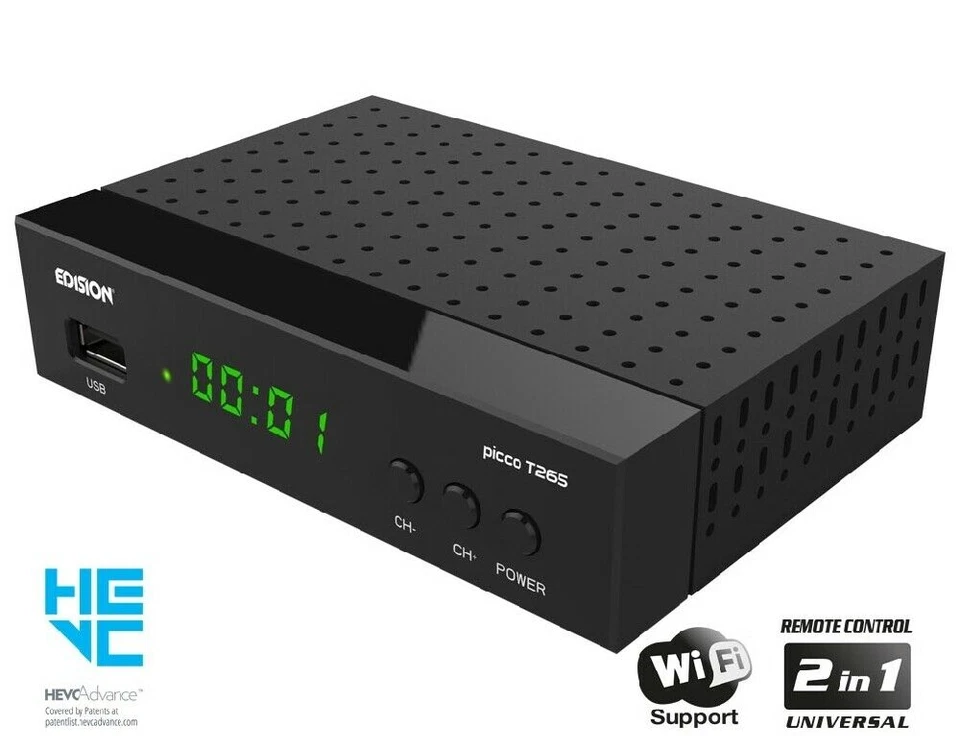 Decoder Edision Picco T265+ DVB-T2 H265 HEVC 10bit Scart/HDMI - Nuova Versione - Immagine 4 di 4