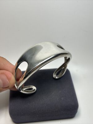 Designer Nambe Sterlingsilber Rhodium Oberfläche Doppel Infinity Manschette Armband