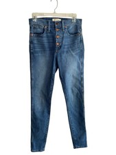 Madewell Womens 10" High Rise Skinny Jeans Sz 27 Button Fly Medium Wash Stretch