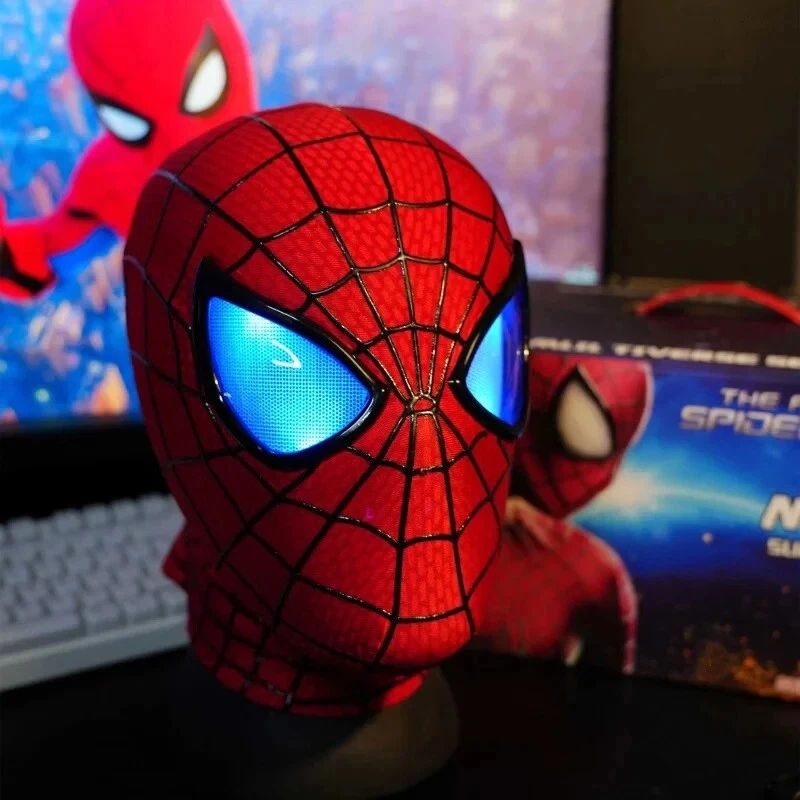 Spiderman Mask Moving Eyes Control Cosplay Lights Up Blink Eyes Tasm 2 Movie New - Image 2 of 4