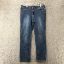 Buffalo By David Bitton Straight Cut Jeans Womens 12x30 (Actual 34x29) Blue Zip