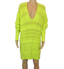 FREE PEOPLE Size M NWT Limelight Combo Knee-Length BOHO Sweater Dress MSRP $128