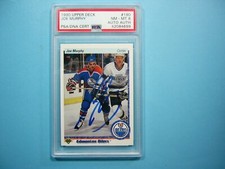 1990/91 1990 UPPER DECK HOCKEY CARD #190 JOE MURPHY ROOKIE PSA 8 AUTO AUTOGRAPH