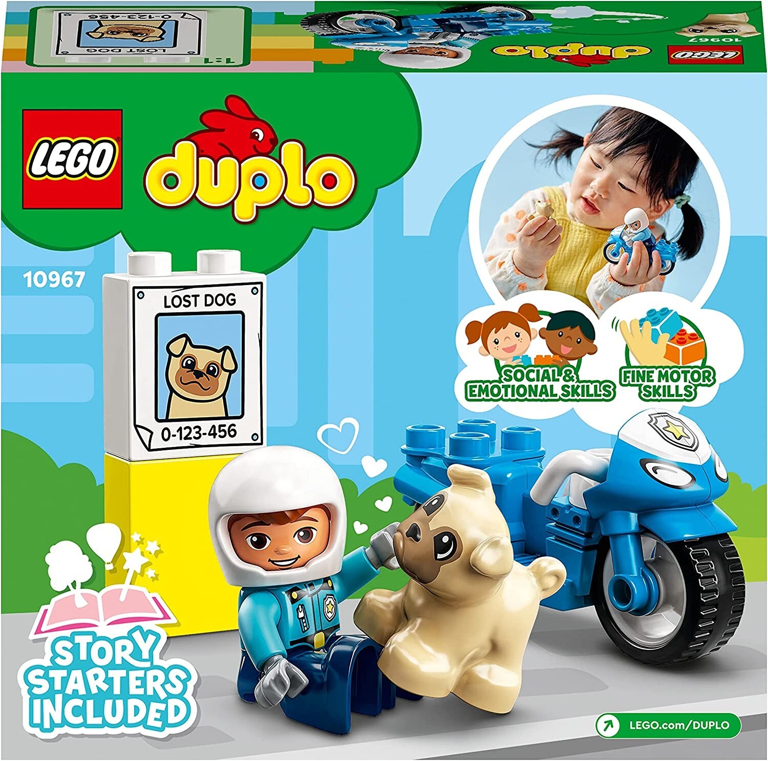 NEW LEGO 10967 DUPLO Town Rescue Police Motorcycle Toy for Toddlers 2+ Role Play