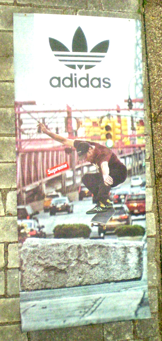 Huge 102 inch 8 ft Adidas Supreme Skateboard Advertising Vinyl