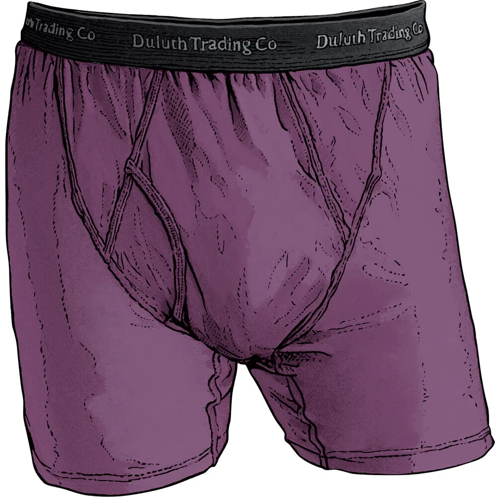 1 Pair Duluth Trading Co Buck Naked Performance Boxer Briefs Elderberry  76015