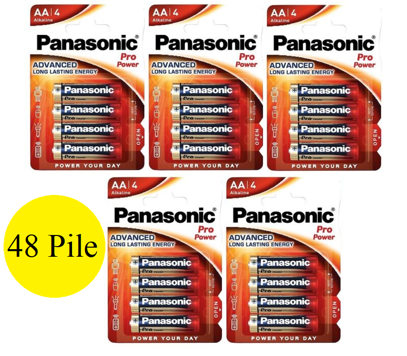 48 pile batterie Stilo AA PANASONIC PRO POWER 12 blister OFFERTA SCORTA