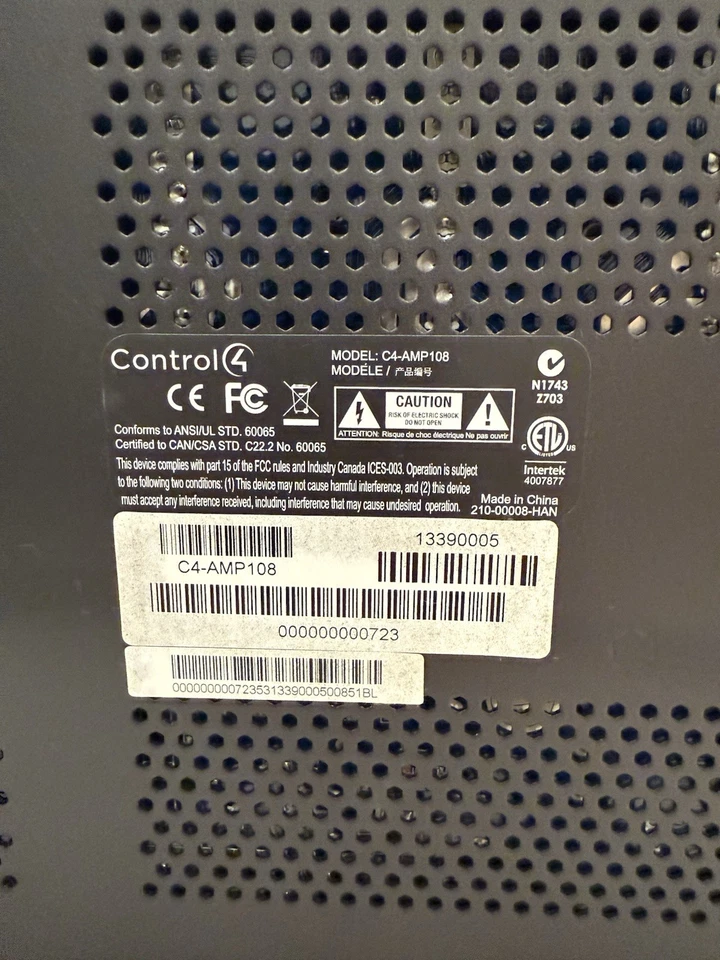 Amplificador de Potencia Control4 8 Zonas C4-AMP108 Excelente Estado Foto 2 de 4