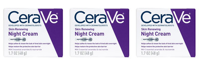 CeraVe Skin Renewing Night Cream 3 Pack 1.7oz Peptide Complex Facial Moisturizer