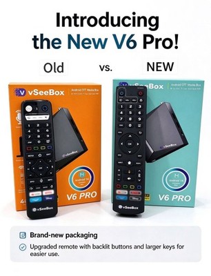 VSeeBox V6 Pro Android 14 Backlit Remote New Version Authorized Dealer ...
