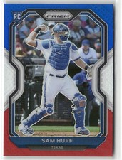 2021 Panini Prizm Sam Huff Red/White/Blue Prizm Texas Rangers #116