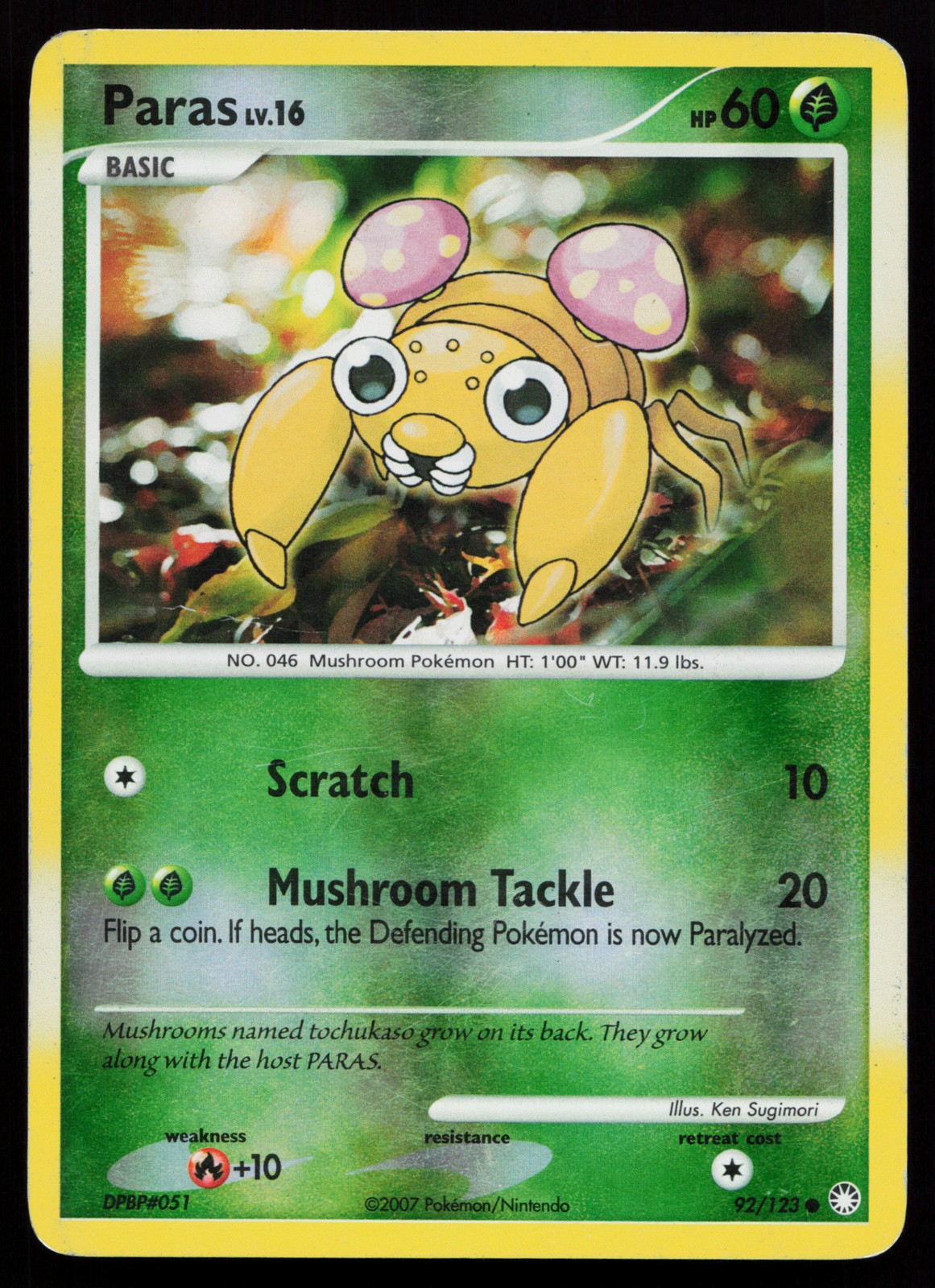 Paras 92/123 Common Mysterious Treasures Reverse Holo Pokémon Card