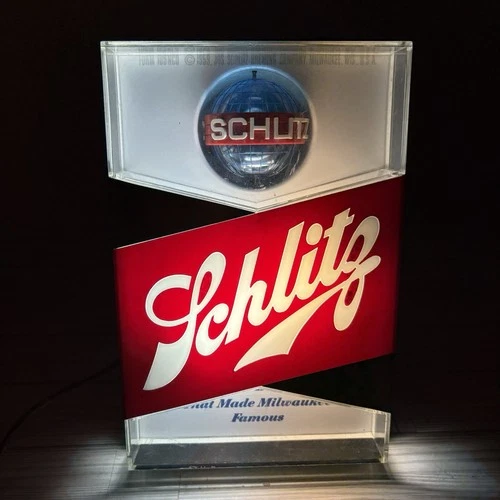 Vintage 1959 Schlitz Revolving Globe Light Up Bar Beer Sign Advertisement