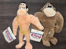 LOT Of 2 VINTAGE NEW NWT Disney Store GEORGE OF THE JUNGLE Bean Bag Plush US