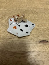 vintage miniature ceramic cat ashtray