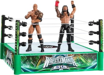WWE Wrestlemania Ring Bundle The Rock und Roman Reigns Boxring + 2 Figuren NEU
