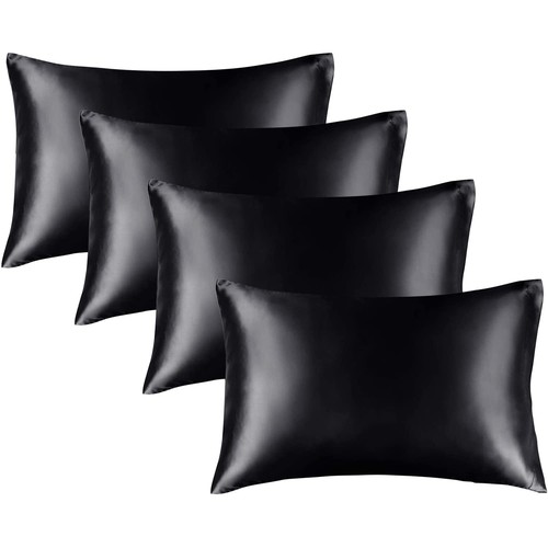 Satin Pillowcase for Hair and Skin, Super Soft Similar to Silk Pillow Cases 4...
