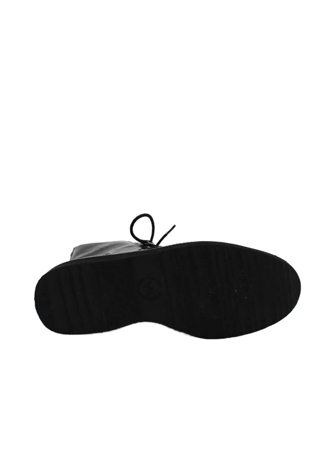 Michael Kors Womens Patent Leather Studded Detail Zippered Boots Black Size 8 - Image 4 of 4