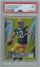 2014 Panini Spectra Aaron Rodgers /25 Gold Prizm PSA 9 #74 Packers