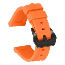 Silicone Watch Bands 20mm Soft Watch Band with Black Buckle, Orange