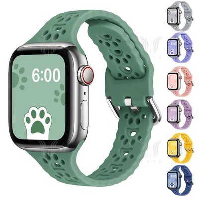 Schlankes Damen Silikon armband für Apple Watch Series 11 10 9 8 7 SE 6 5 4 3 2