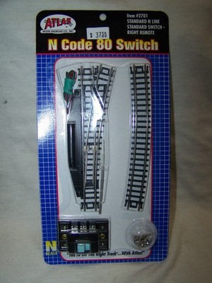 Atlas #2701 N-Scale Code 80 Nickel Silver Standard Right-Hand Remote Switch
