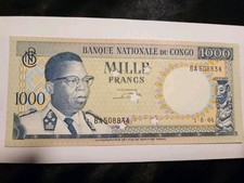 CONGO DEM. REP., 1000 FRANCS, P-8, 1964, UNC (CANCELLED)