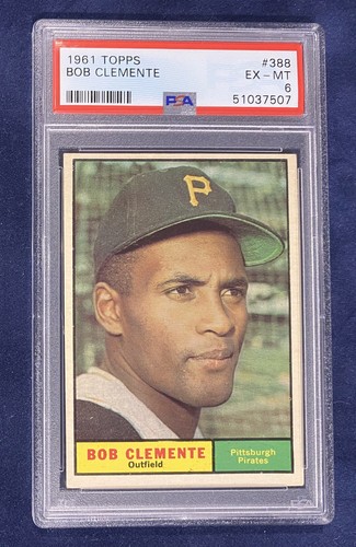 1961 TOPPS #388 BOB ROBERTO CLEMENTE Pittsburgh Pirates  PSA 6 EX-MT