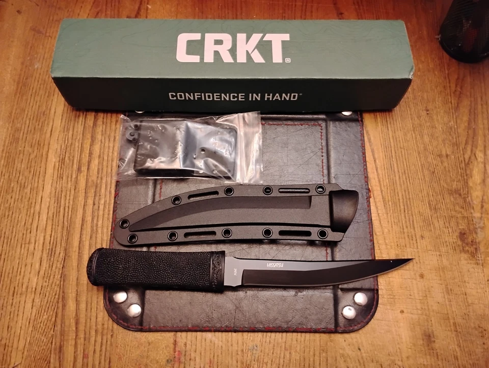 CRKT Hissatsu Fixed Blade Knife 7.1" 440A S.S. Blade GFN & Rubber Handle +Sheath - Image 2 of 2