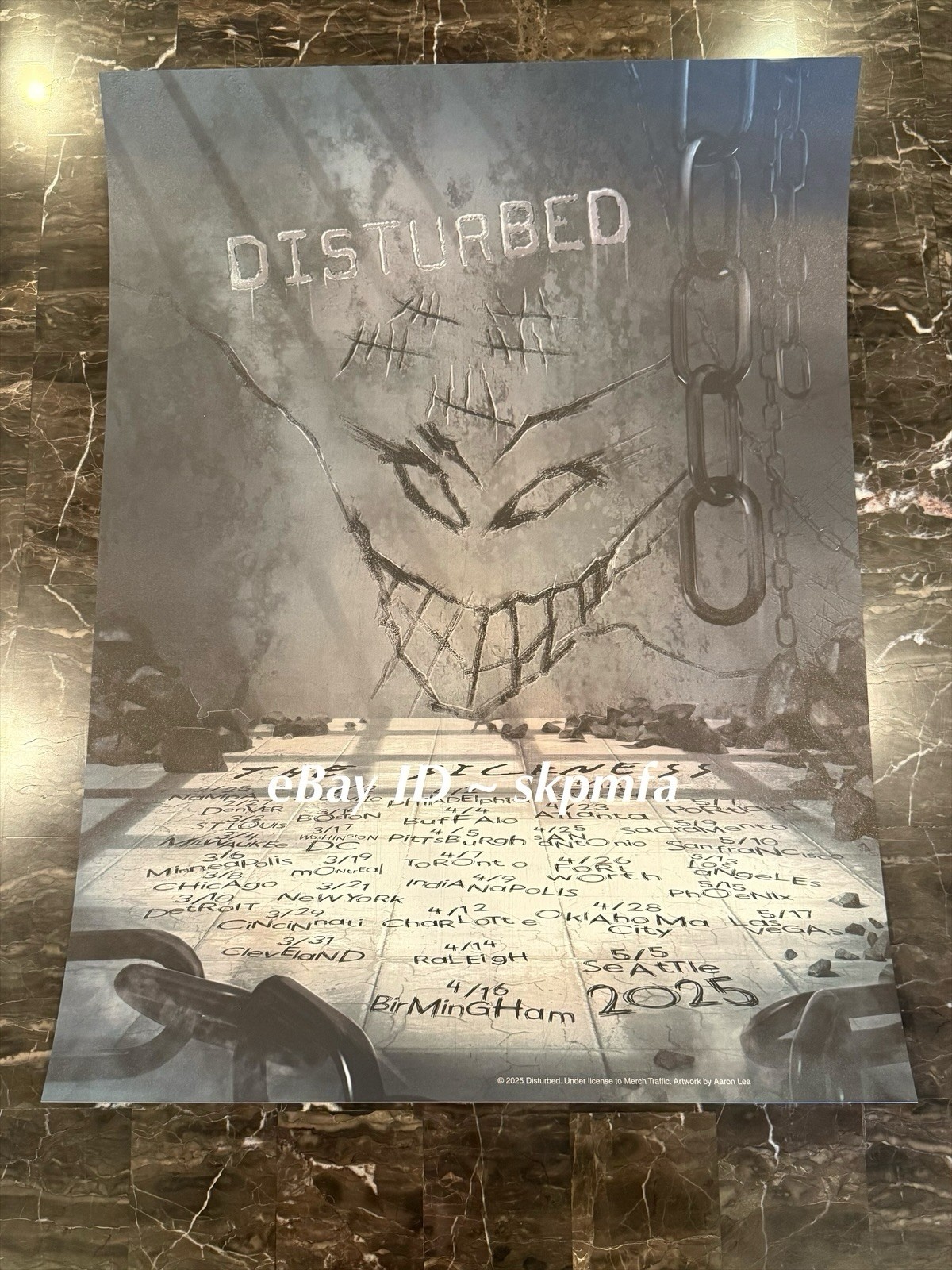 DISTURBED Poster The Sickness 25th Anniversary Tour 💯 AUTHENTIC MERCH 🔥