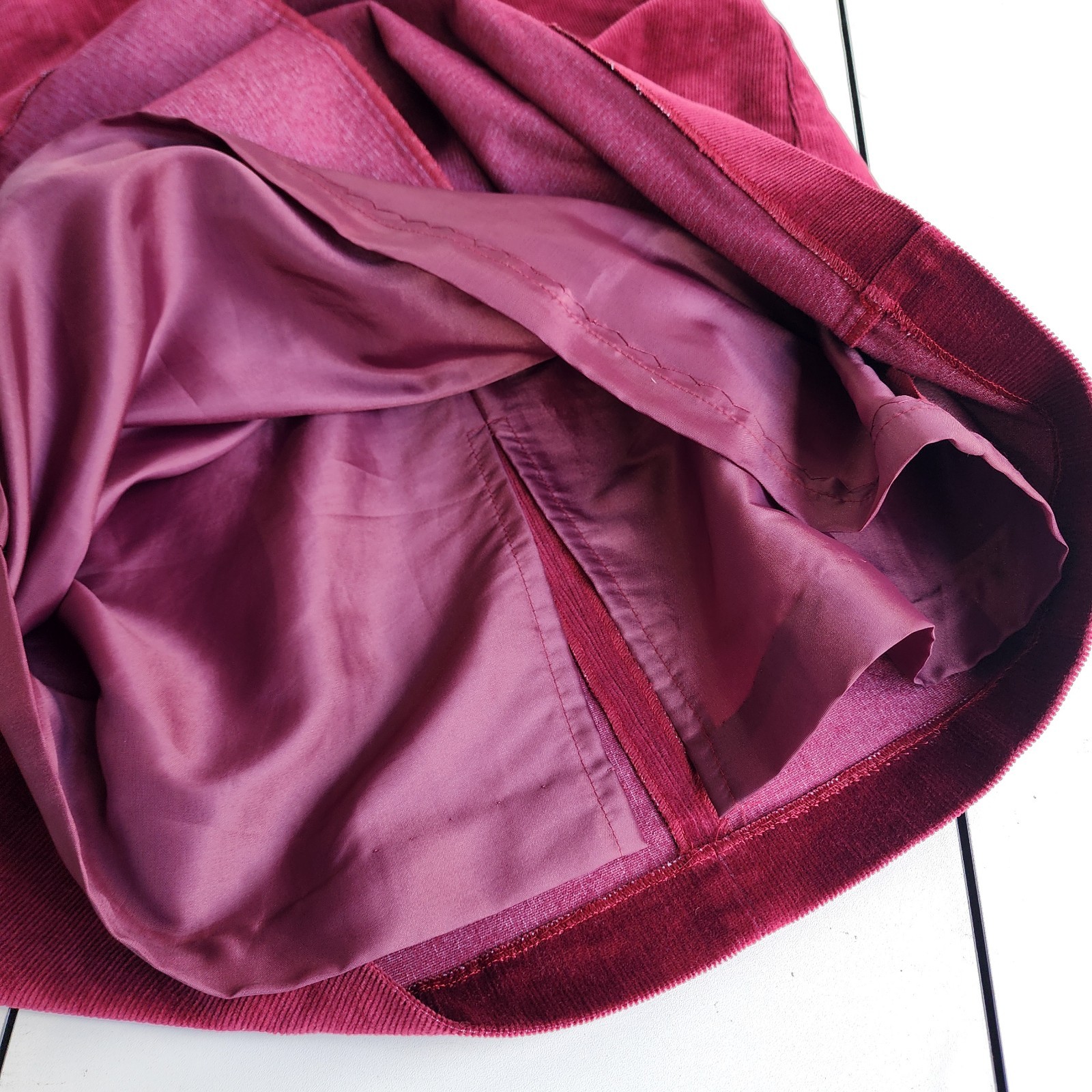 Derby of Sweden Skirt Womens Midi Burgundy Soft Curderoy Cotton Eur 38 US 6 image 10