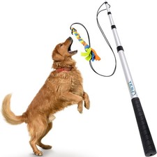 Flirt Pole for Dogs - Safe  Strong for Large Breeds w/Non-Bungee Cord - Spri...