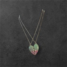 L245. BFF Claire s Friendship Necklace 2 Pieces Magnetic Acrylic Silver Tone