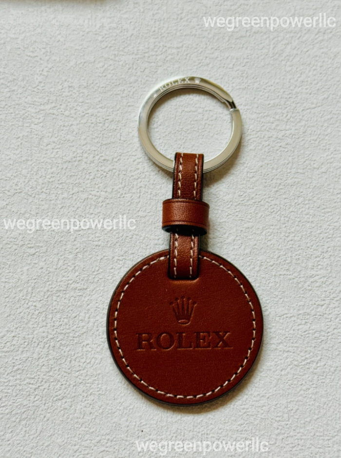 Rolex VIP Gift Signature Leather Brown Keyring/Keychain - New in