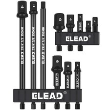 11-Piece Impact Socket Adapter Set, 1/4-Inch Hex Shank, 1/4" 3/8" 1/2" Impact...