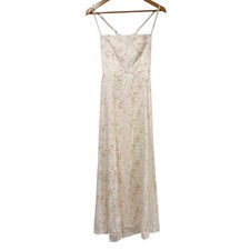 Reformation Starfruit Linen Dress Floral Open Cut Out Back Women's 6