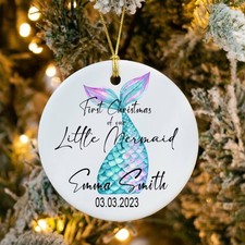Custom Our Little Mermaid's First Christmas Ornament, Personalized Ornaments ...