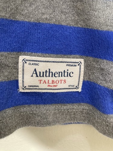 Top donna Talbots taglia XL Petites blu a righe maniche lunghe blusa - Foto 9 di 19