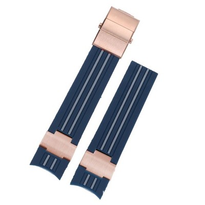 22mm Curved End Silicone Rubber Watch Strap For Ulysse Nardin 263 Diver Bracelet