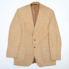 Vintage Levi's Tailored For Men Corduroy Blazer Jacket 42L Beige Western 70s