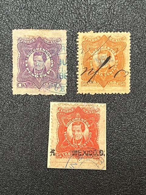 Mexico 1883-84 Group of *Back of Book* Used 1X6136A