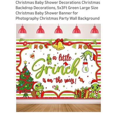 Grinch Baby Shower Decorations Set OS Green New Christmas Party Bundle