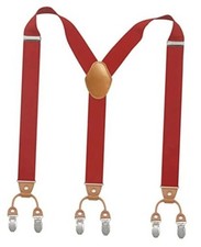 Cedriany Men  s Suspender 6 Clips Y-Shaped Heavy Duty With 1.4 Inch Red