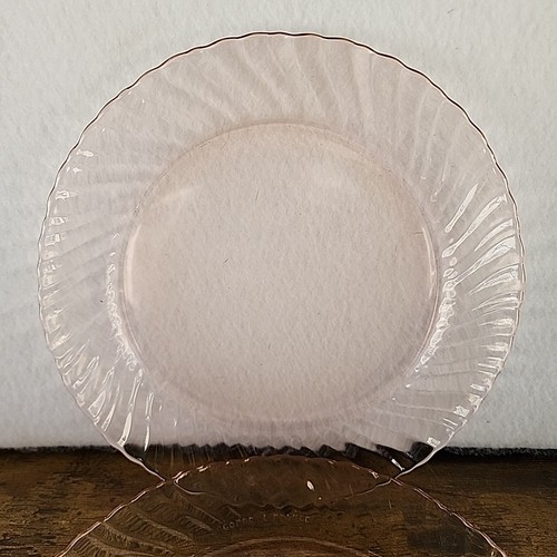 Arcoroc France Pink Swirl Salad Plates & Serving Bowl 9 Pcs Rosaline 7 3/4" - Picture 4 of 11