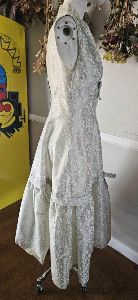 Vestido transparente vintage de organza verde de los años 50 cintura caída como está Foto 4 de 4